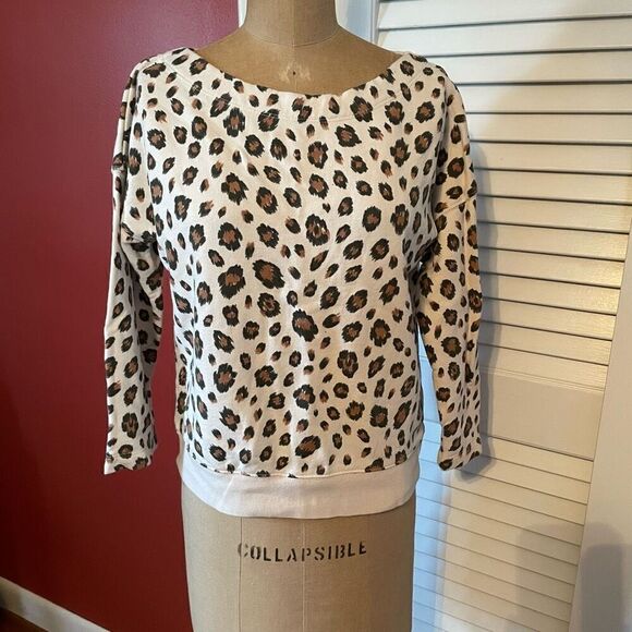 J CREW | animal print boxy sweatshirt S - Picture 1 of 6